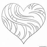 Heart Coloring Pages Printable Intricate Print Hearts Color Drawing Adult sketch template