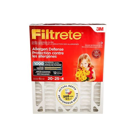 filtrete filters 20 inch x 25 inch x 4 inch allergen reduction mpr 1000