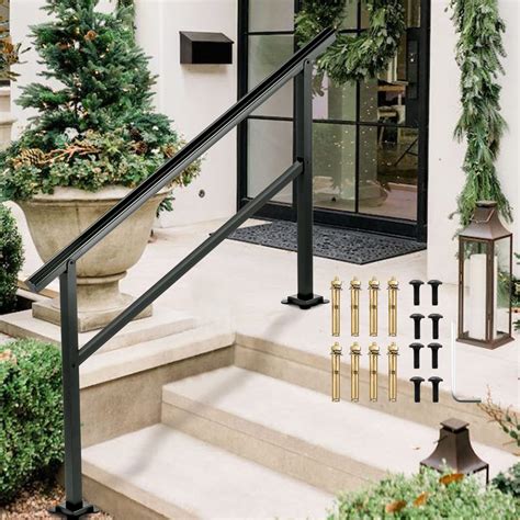 Buy Vevor Outdoor Handrail 165lbs Load Handrail Outdoor Stairs Aluminum