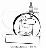 Wine Butler Serving Outlined Pleasant Blank Text Box Over Clipart Illustration Royalty Toon Hit Rf Caucasian Friendly Male 2021 sketch template