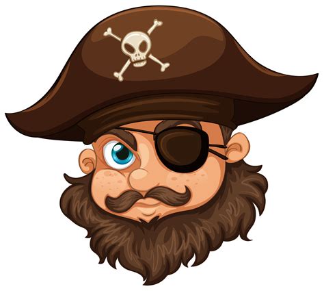 pirate wearing hat  eyepatch  vector art  vecteezy