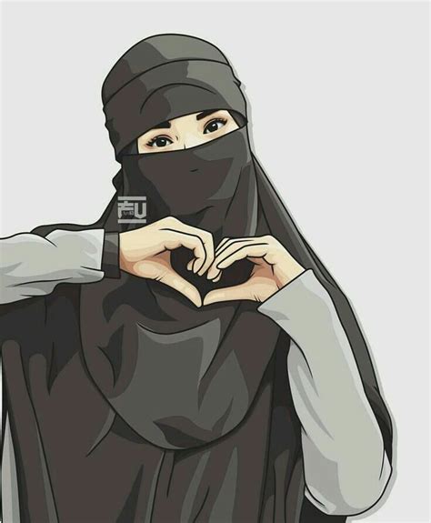 islamic anime vector character character art niqab cartoon