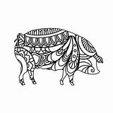 Mandala Pig Mandalas Animal Cutey sketch template