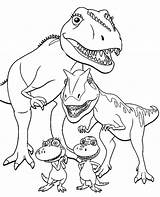 Coloring Pages Family Dinosaurs Rex Printable Dinosaur Cartoon Print Colouring sketch template