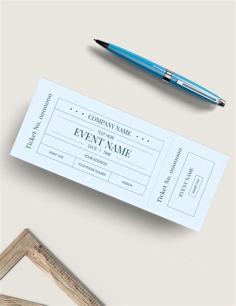 blank admission ticket template  psd publisher pages word