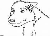 Wolf Outline Face Coloring sketch template