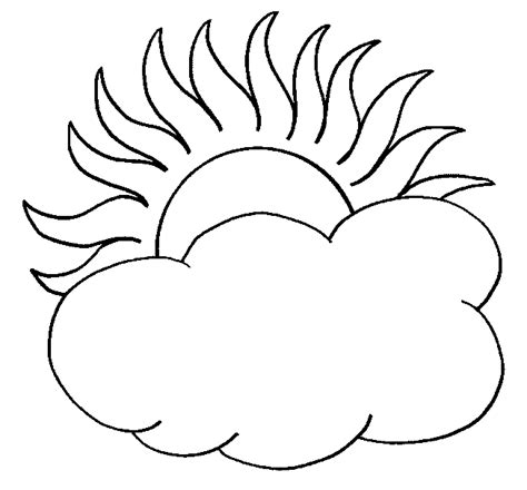 sun  cloud nature  printable coloring pages