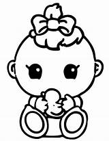 Coloring Baby Pages Girl Cute Printable Squinkies Shower Clipart Print Drawings Babies Kids Coloring4free Newborn Colouring Color Sheets Girls Cartoon sketch template