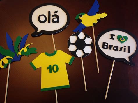 diy brazil photobooth props made from simple sheets of foam and dowel sticks we used these as