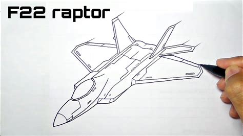 menggambar pesawat jet tempur  mudah   raptor youtube