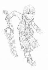 Shulk Smash Bros 3ds sketch template