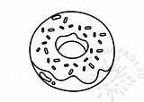 Doughnut Coloringpage Foods sketch template