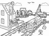 Lego Train City Coloring Pages sketch template