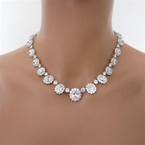 cz jewelry set bridal necklace set crystal wedding necklace wedding jewelry crystal earrings
