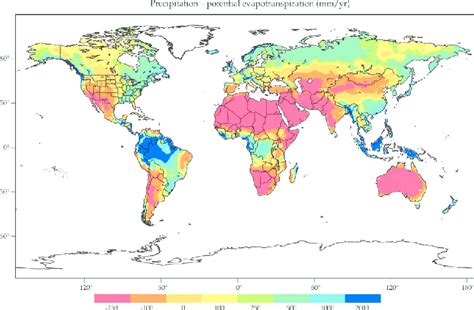 global map  annual precipitation  evapotranspiration  index  scientific