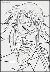 Butler Coloring Pages Anime Sebastian Undertaker sketch template