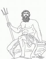 Coloring Poseidon Pages Greek God Popular sketch template