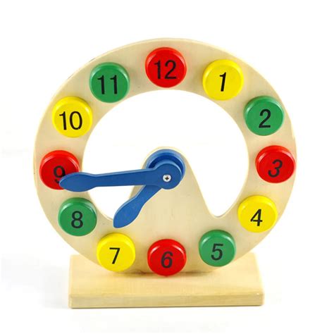 wooden digital clock kids learn time numbers educational toy numbers