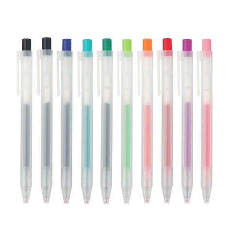 muji mm smooth gel ink retractable ballpoint  colors