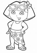 Dora Coloring Pages Swiper Color Book Boots Print Explorer Backpack Colouring sketch template