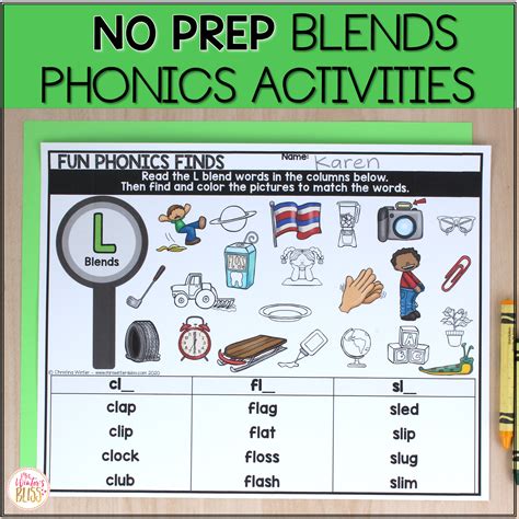 beginning blends phonemic awareness activities blends phonics