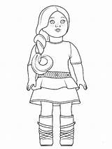 Coloring Pages American Girl Doll Printable Girls Color sketch template