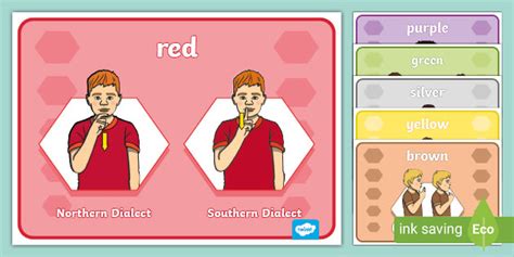 auslan  poster pack  colours primary teaching