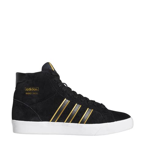 adidas originals basket profi high sneakers zwartwitgoud wehkamp