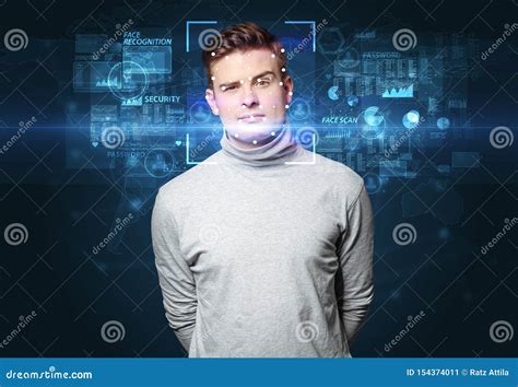 face recognition   points stock image image  biometrics