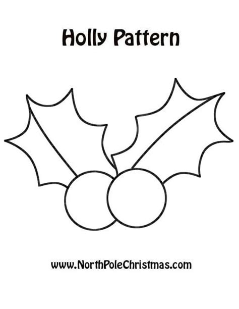 printable holly leaf template  printable templates