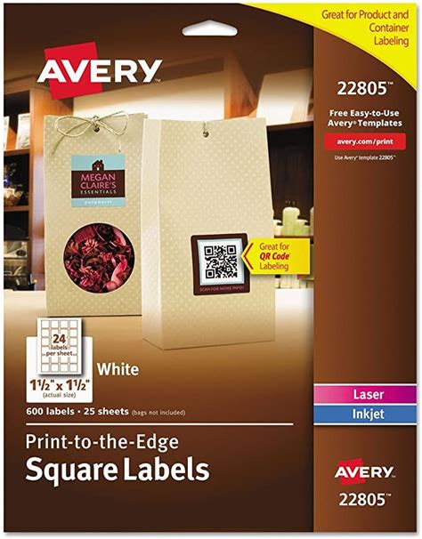 amazoncom avery square labels laser inkjet printers  feed