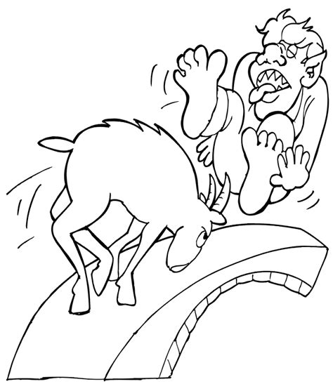 billy goats gruff coloring page big billy goat troll coloring home