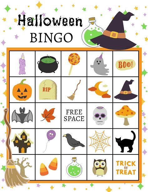 printable halloween bingo template printable templates