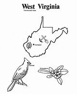 Virginia West State Coloring Pages Wv Outline Map Printables States Usa Print Shape Printable Sheets Go Template sketch template