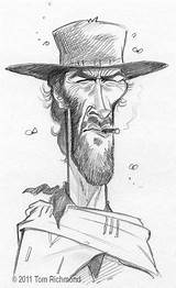 Clint Eastwood Caricature Caricatures Cartoon Richmond Tom Drawing Sketch Pencil Dessin Drawings Caricaturas Sketches Lapiz Funny Western Faces Spaghetti Croquis sketch template