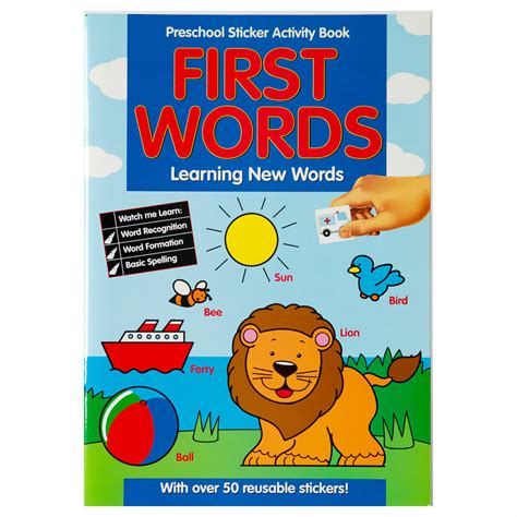 preschool sticker activity book learning  words children educational book