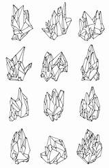 Mineral Minerals Crystalline Geometrisk sketch template