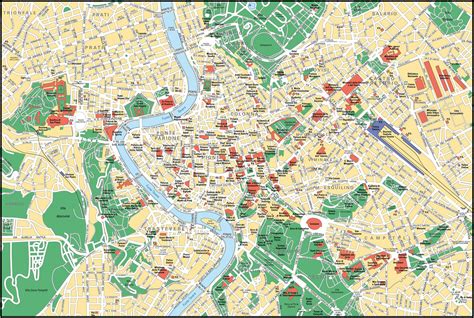large detailed street map  rome city center rome city center large
