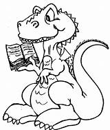 Coloring Reading Dragon Pages Book Outline Clipart Cliparts Kids Library Child Children Getdrawings Clip sketch template