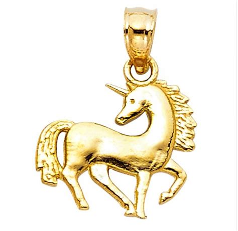 real gold unicorn pendantcharm  real gold unicorn etsy canada