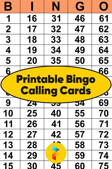 printable bingo master call sheet printable word searches