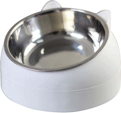 mijuggh cat bowltilted elevated cat bowlstainless steel pet food bowl  catssmall dogs