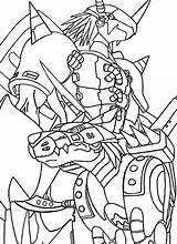 Wargreymon Digimon sketch template