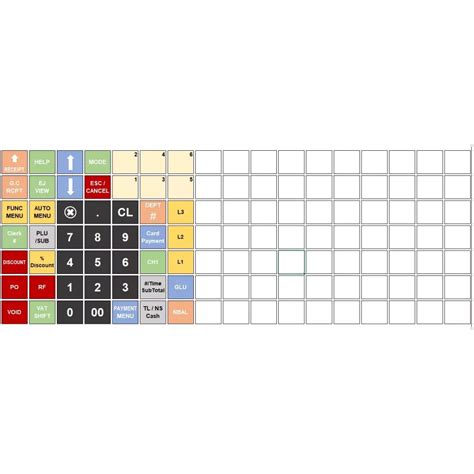 sharp xea blank keyboard template  excel cash register group