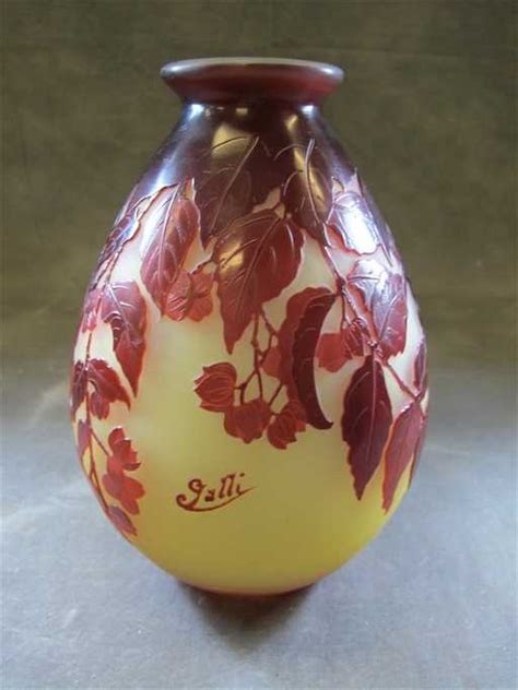 Emile Galle Cameo Glass Vase Signed