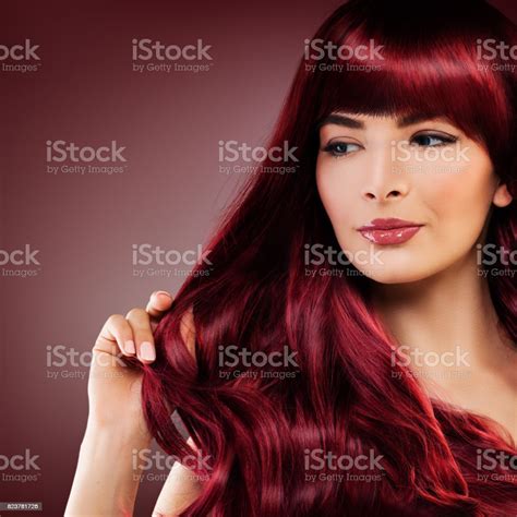 Cute Redhead Woman With Red Hairstyle Girl With Redhead Curly And