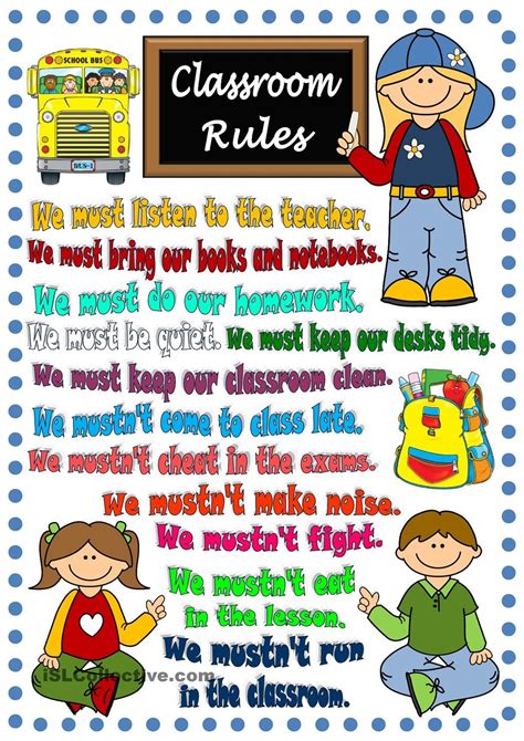 Classroom Rules Poster Classroom Rules Classroom