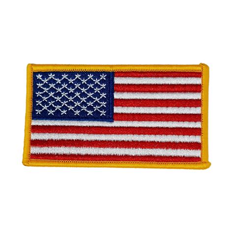 flag gold border embroidered patch ironsew  applique biker emblem