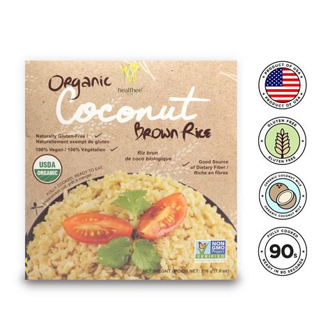healthee organic coconut brown rice  bowls   grams  oz