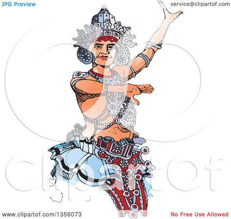 clipart   hand drawn kandyan dancer royalty  vector